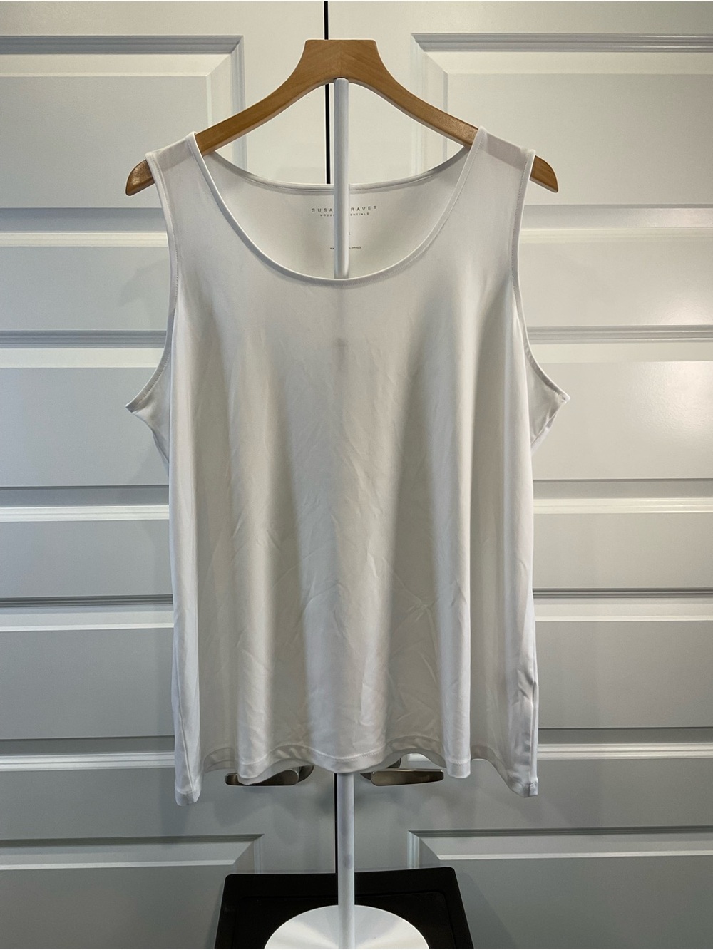 Susan Graver White Sleeveless Tank Top
